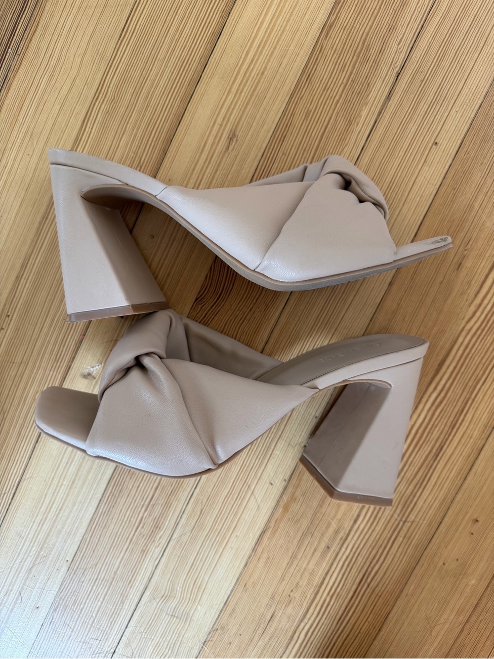 Open Edit, women’s nude block slip on heels, size 8